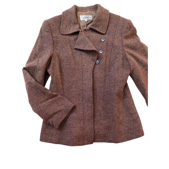 Vintage Eitie Women’s Wool Blend Skirt Suit Set Blazer Jacket Brown EU 38 US 6-8 - Picture 3 of 16